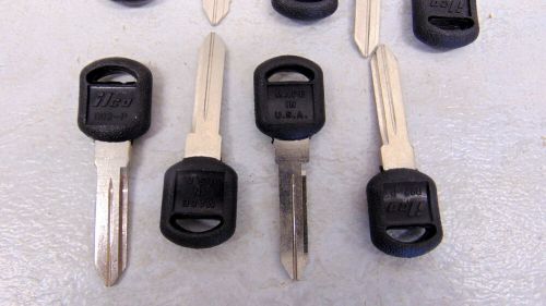 Lot of 9 new uncut key blanks ilco b92-p  plastic head for gm vehicles