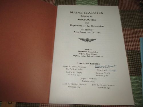 Vintage pilot training manual 1953 augusta maine statutes relating aeronautics