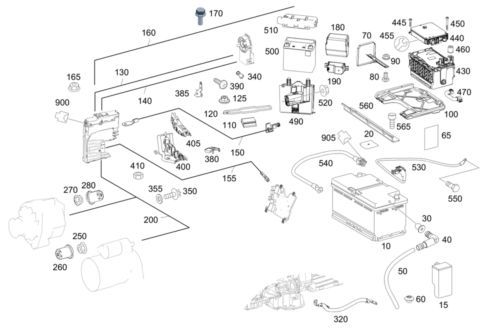 Genuine mercedes-benz starter battery 000-982-44-20-64