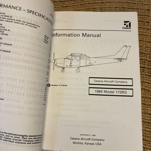 Cessna pilot information manual 1984 172rg cutlass