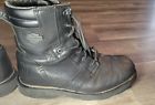 Harley davidson carter biker boots black mens size 10.5m leather zip up