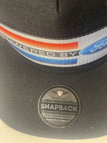 Powered by ford logo black auto car trucker snapback hat cap official licensed