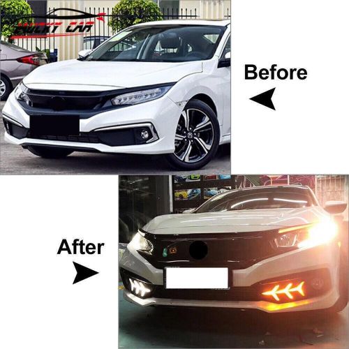 Drl led daytime running light with turn signal lamp for honda civic 2019-2021