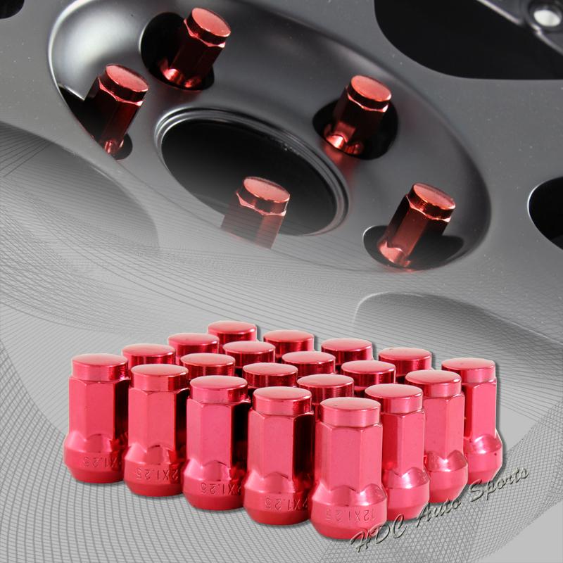 20pcs m12 x 1.25mm thread pitch wheel rims tuner 1.3" long acorn lug nuts - red