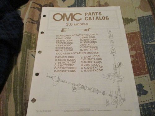 1986 omc evinrude johnson 3.6 models outboard parts catalog manual