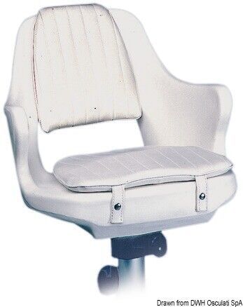 Osculati white polyethylene swiveling bucket seat with removable cushions