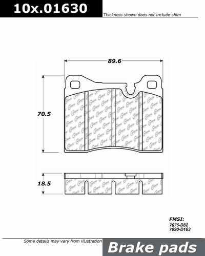 Centric 100.01630 brake pad or shoe, front-oe formula brake pads