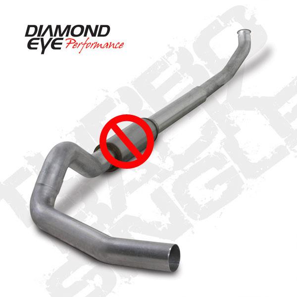 Diamond eye exhaust- 03-04 dodge 5" alum-turbo back single muffler delete