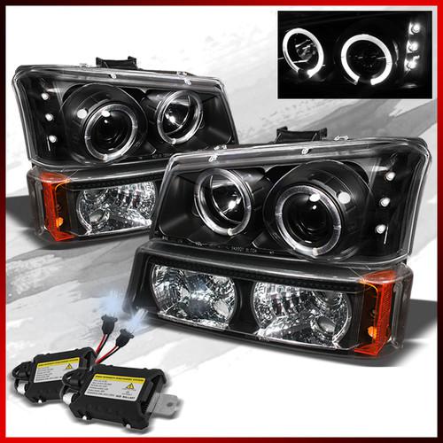 8k slim ballast xenon hid kit+03-06 chevy 1500/avalanche projector headlights