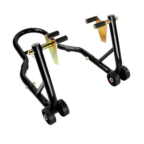 Motorcycle sports racing jack stand black front stand fork paddock lift bike new