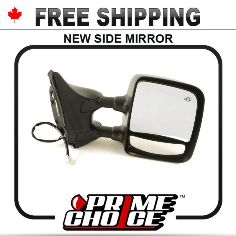 New power heated black towing mirror right passenger side