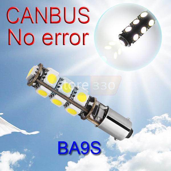 Ba9s 13 smd pure white canbus obc no error interior car t4w led light bulb