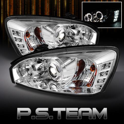 04-08 chevy malibu dual halo angle eyes projector 4 leds headlights lamps pair