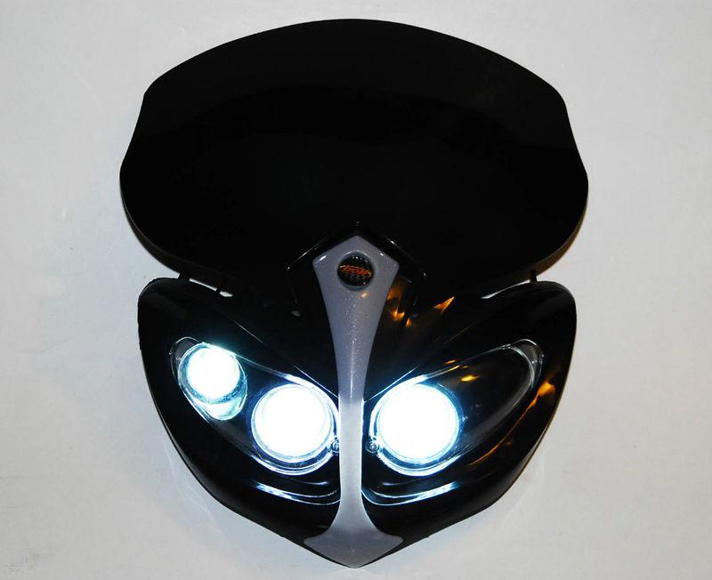 Head light f4 led dual sport lamp street fighter motorcycle custom xenon white