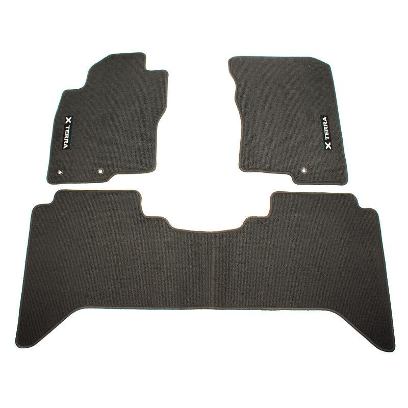 2007-13 nissan xterra oem 3 piece charcoal carpet floor mat set 999e2-kr010ch