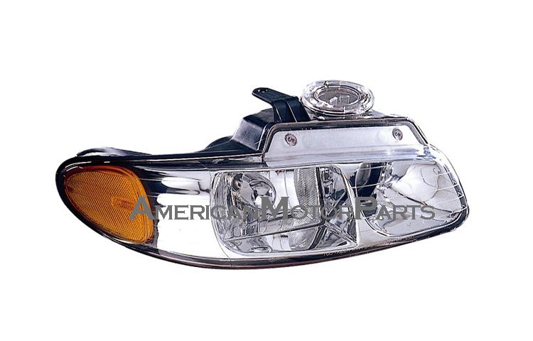 Passenger replacement headlight w/ quad w/o parking lamp chrysler dodge plymouth