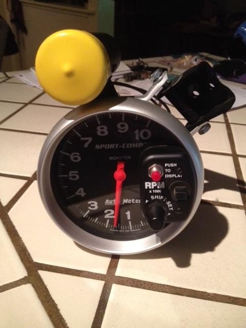 Auto meter monster tach sport comp with shift light and mount