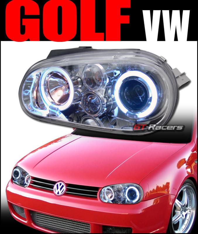 Chrome 2*halo rims projector head lights lamps signal 1999-2004 vw golf gti mk4