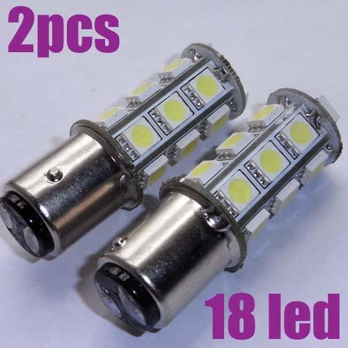 2x t25 1157 18 smt led car parking light bulbs white