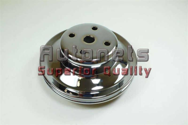 Chrome steel big block chevy 396-454 lwp upper pump pulley double groove 1969-up