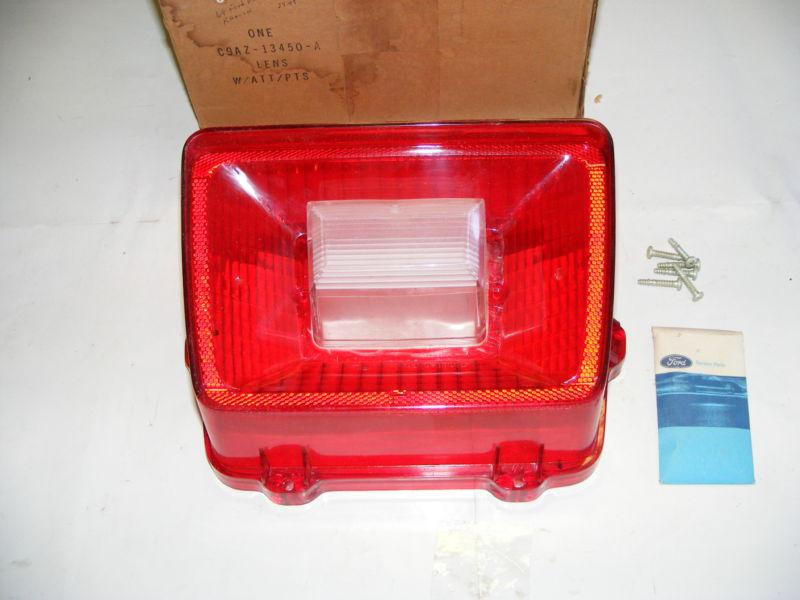 1969 ford fullsize tail light lamp lens lh rh nos c9az-13450-a