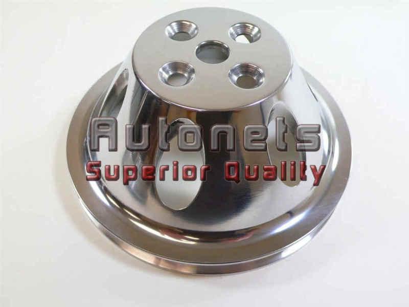 Polished aluminum big block chevy water pump upper pulley swp 1 groove hot rod