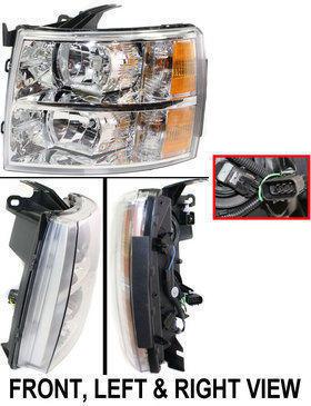 Clear lens new head lamp with bulbs left hand halogen lh driver side gm2502280c