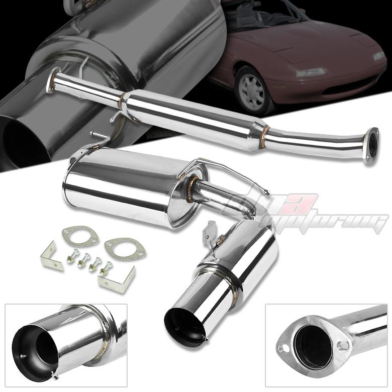 90-97 mazda miata 1.6l/1.8l mx-5 3.5"tip stainless racing catback exhaust system