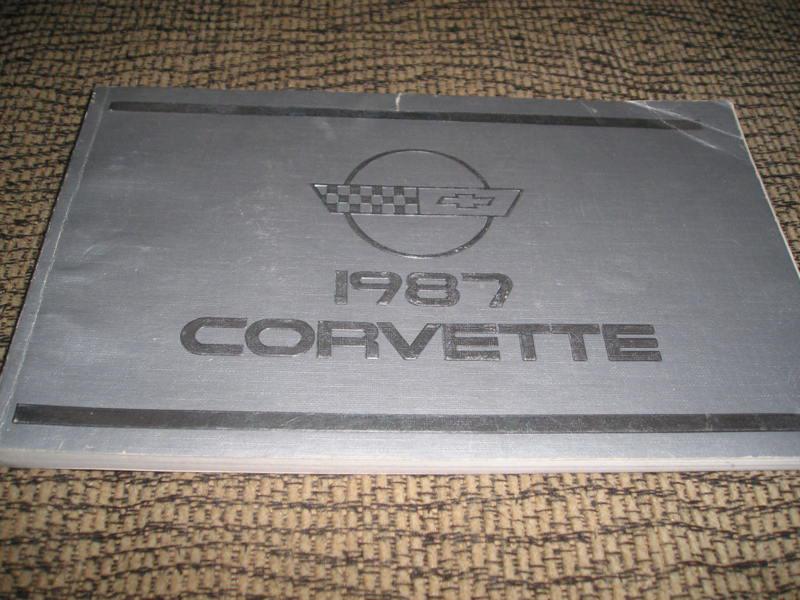 1987 original 1st edition corvette owners manual 