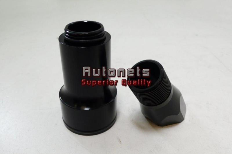 Billet aluminum black anodized water pump inlet fitting 45 degree adapter 1" npt