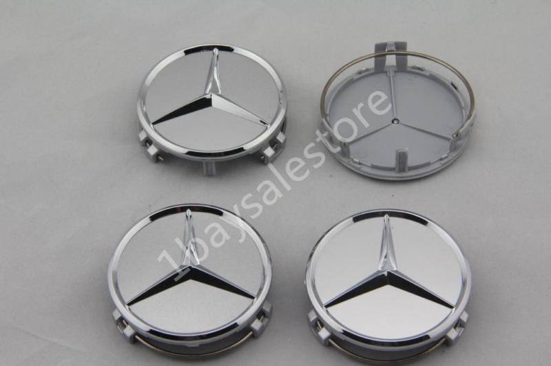 75mm alloy wheel center caps for mercedes benz amg ab cl clk e gl r sl "4pcs"