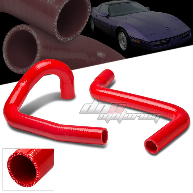 91-96 chevy corvette 5.7l lt1 v8 red silicone direct fit radiator hose piping