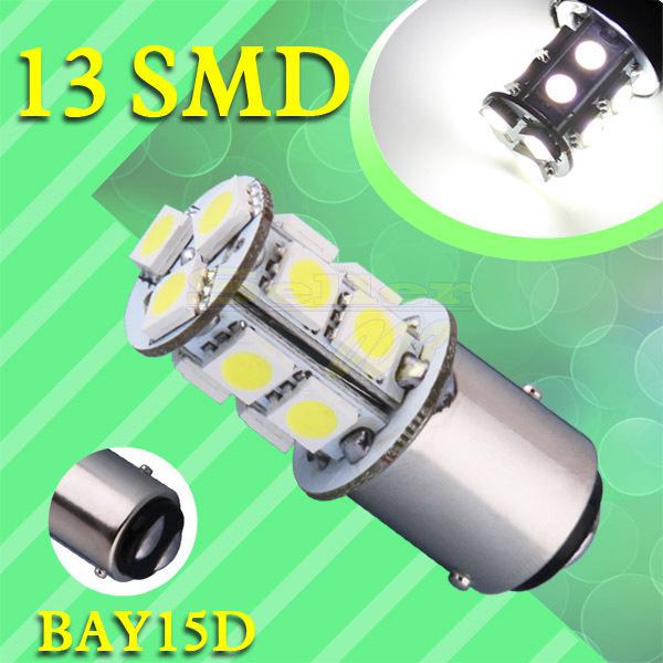 1157 bay15d 13 smd pure white tail brake turn signal 13 led car light bulb lamp