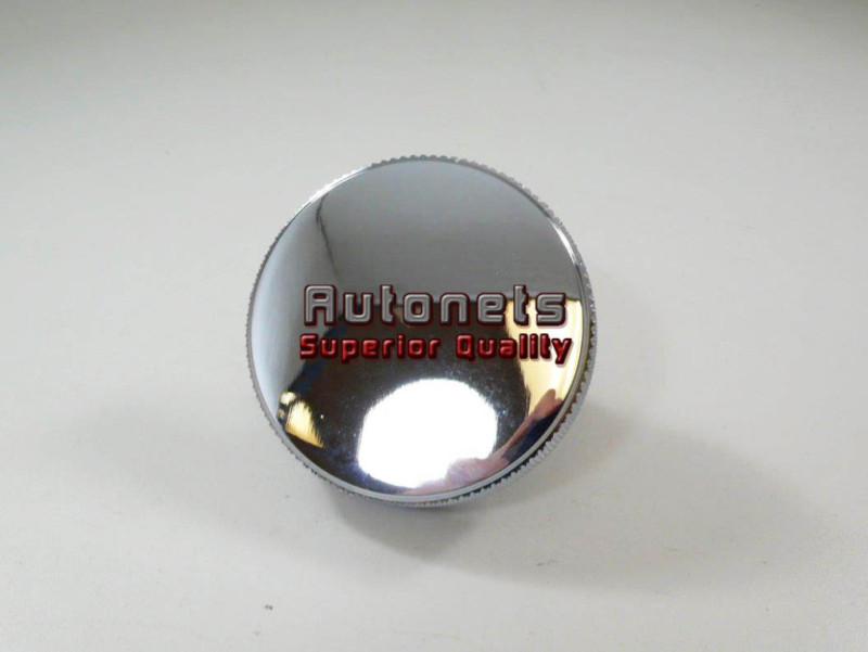 Chromed aluminum 16 psi plain smooth round grip style radiator cap hot rat rod