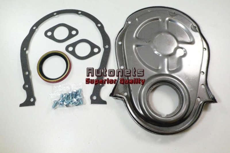 Bbc chevy big block 396 427 454 raw steel timing chain cover gaskets & bolts