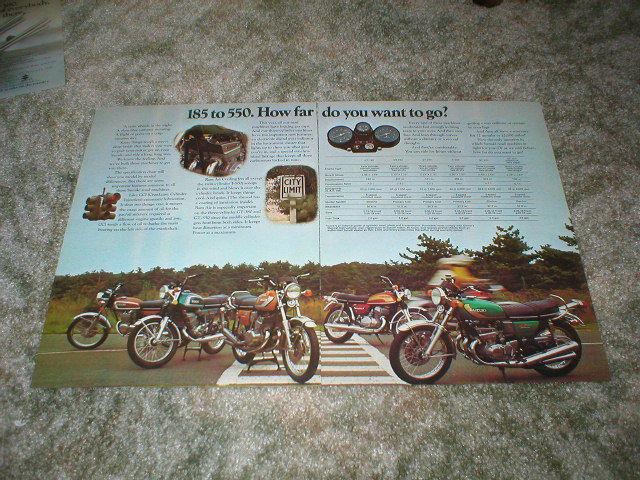 1974 suzuki road machine street bike cycle ad gt-750 gt-550 t-500 gt-380 250 185