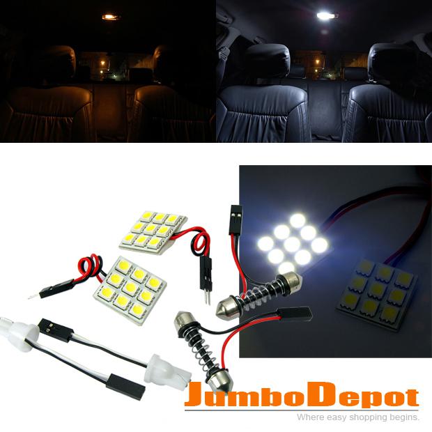 Panel xenon hid lamp led super white dome interior light lamp bulbs 9 smd 1 set