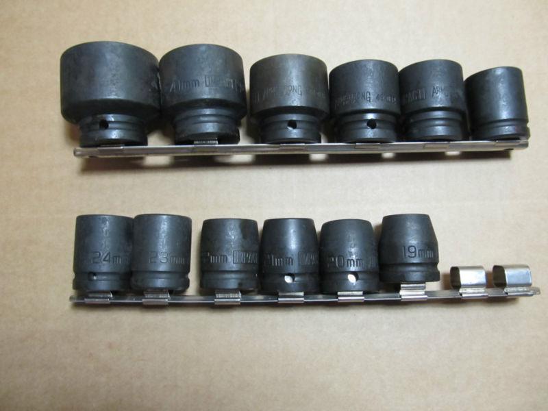 Armstrong tools 12 pc. 3/4" drive impact 6 pt. sockets (19 - 46mm") metric set!