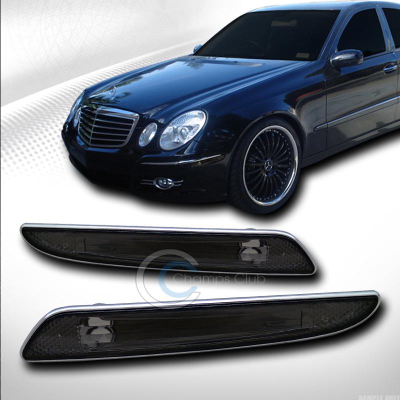 Smoke clear lens parking bumper side marker light tw 07-09 mercedes w211 e-class