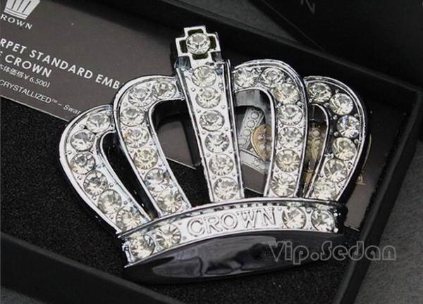 Silvery crown crystals dad luxury vip all metal sticker emblem auto hoods badge