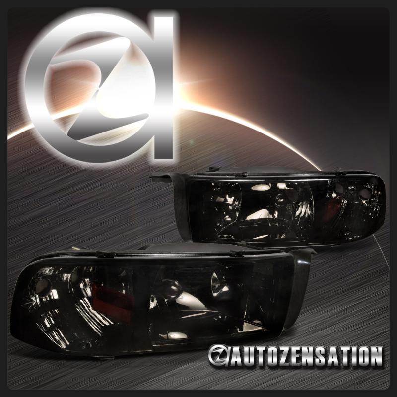 94-01 dodge ram pickup smoke crystal headlights right+left