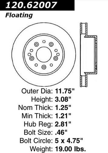 Centric-power slot 126.62007sl stoptech sport rotors 65-82 camaro corvette