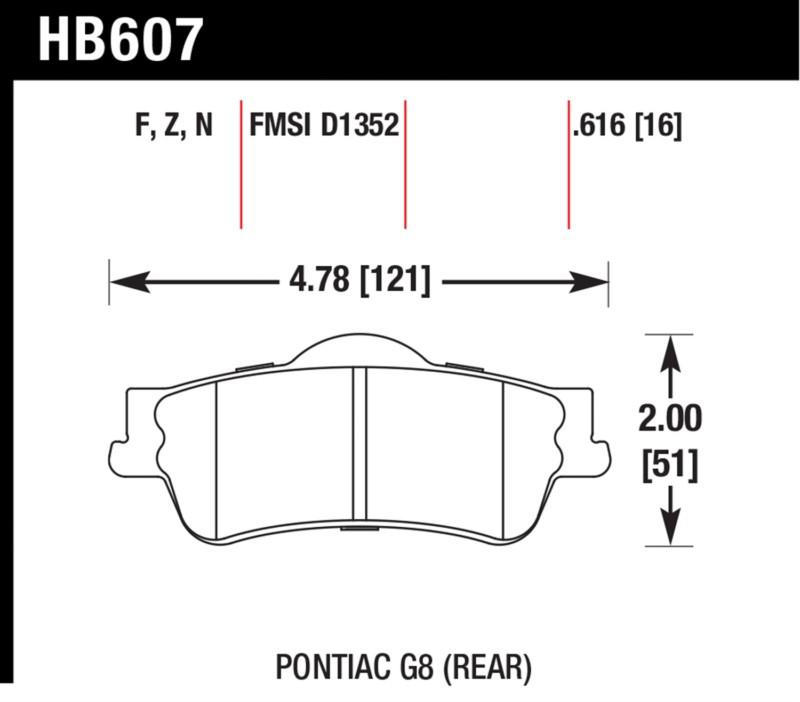 Hawk performance hb607z.616 disc brake pad 08-11 caprice g8