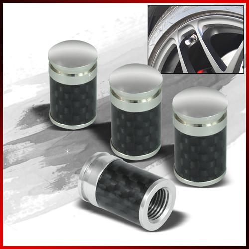 Set of 4 carbon fiber tire/wheel/rim air stem valve caps covers aftermarket set