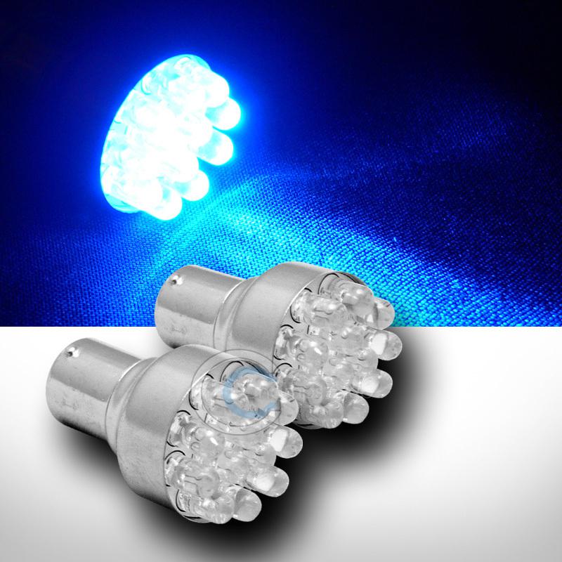 2pc blue 1156 ba15s 12x led front turn signal light lamp bulbs 5007 5008 500967