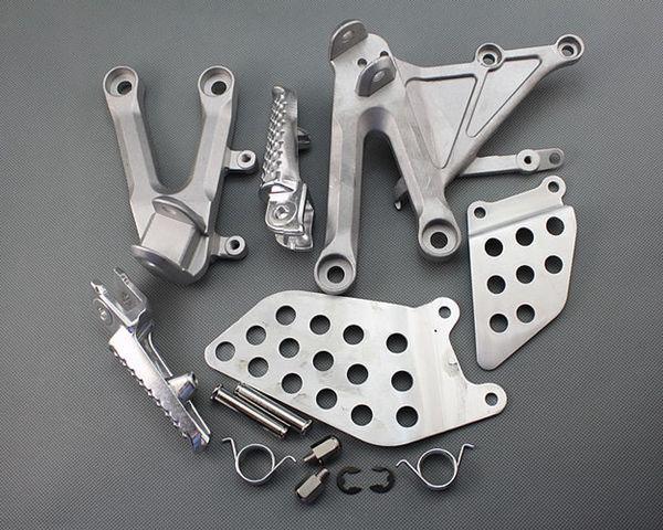 Silver front rider foot pegs footrest bracket for honda cbr 1000rr 2004-2007