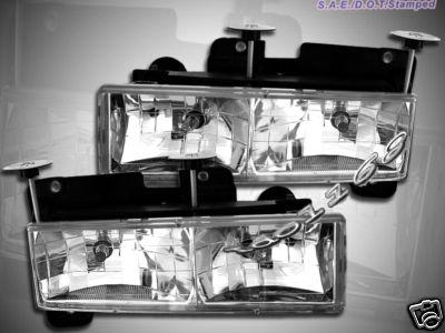 1988-1998 chevy full size headlights crystal clar 97 96 95