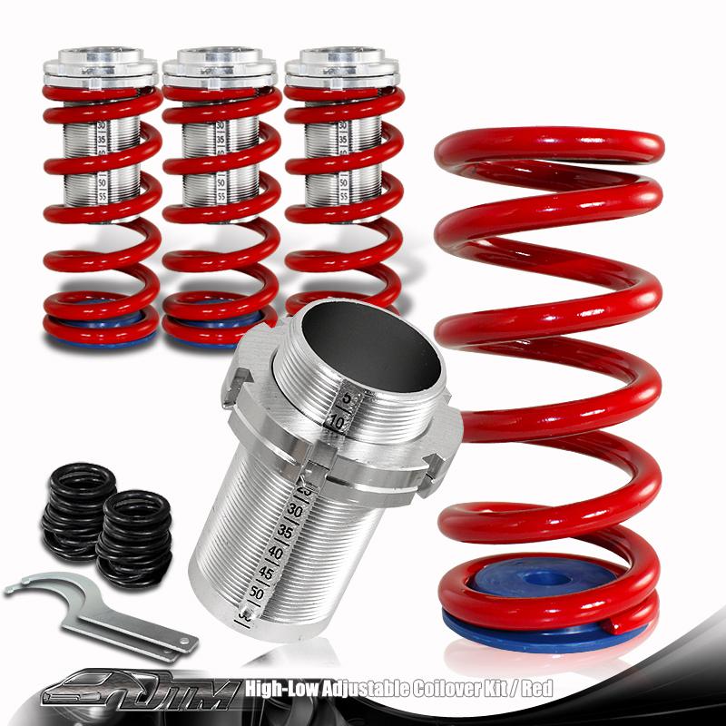 88-91 honda crx red adjustable front + rear coilover lowering spring + scale