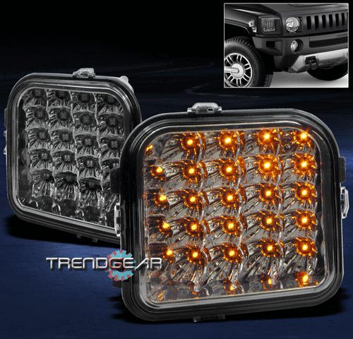 06-10 hummer h3/09+ h3t pickup led front corner lights lamp smoke signal parking