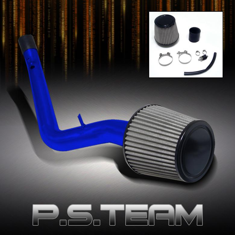 99-00 civic ex si blue aluminum cold air intake+stainless washable cone filter